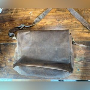 Brown Leather Messenger Satchel